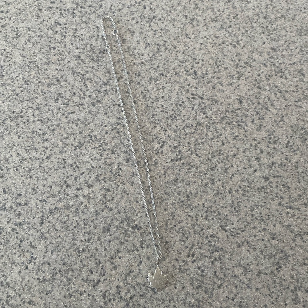 Silver Maple Leaf Necklace - image 1